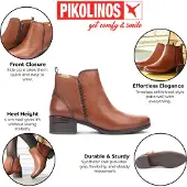 Pikolinos Dam Cuero Bruna Läder Ankelboots med Dragkedja och Klack - Malaga