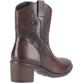Hush puppies Wynn Damchokladfärgade Ankelboots Med Klack I Läder