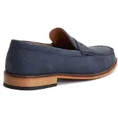 Base london Garfield Leather Loafers i marinblå för män