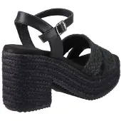 Hush puppies Jamelia Espadrille Klack Textil Dam Sandaler Svart