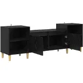 vidaXL TV-skåp Svart Ek 160 x 35 x 55 cm Konstruerat trä