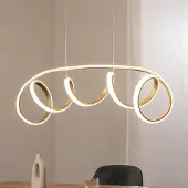 ONLI Pendellampa Kira , Mässing / guld, Vardagsrum / matsal, Aluminium / grå / zink, Modern