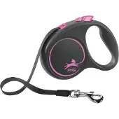 Flexi Black Design S band 5 m, 15 kg, rosa