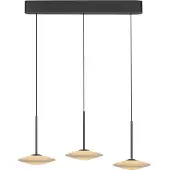 Paul Neuhaus Pendellampa Elipsa, dimbar, Svart, Vardagsrum / matsal, Glas