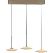 Paul Neuhaus Pendellampa Elipsa, dimbar, Brun / mässing, Vardagsrum / matsal, Glas