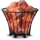 WAGNER LIFE Saltlampa Eldkorg liten, svart, bärnsten Feuerkorb, Gul / orange, Vardagsrum / matsal, Sten, Bordslampa