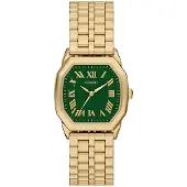 Fossil Analog klocka 'HARLOW' guld / smaragd