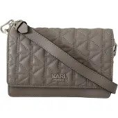 Karl Lagerfeld Damars Light Grey Läder Axelväska
