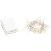Konstsmide 3724-103 Miniljusslinga Utomhus batteri Antal ljuskällor 20 LED Varmvit Belyst längd: 1.9 m Timer, med brytare, med skymningssensor