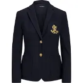 Ralph Lauren för kvinnor. 200797305005 Blazer Bullion Jacquard marinblå (M), Casual, Bomull, Marino