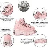 New rock M-106-C153 Pink Tower Platform Gothic Punk Boots