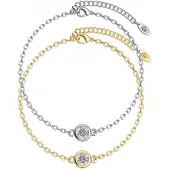 MYC Paris Födelsestenarmband - Rhodium, guld och kristall