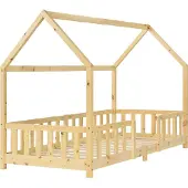 En.casa Juniorsäng Sisimiut hussäng 200x90cm furu med sängskydd []