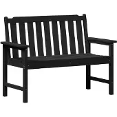vidaXL Trädgårdsbänk Svart 120 x 59 x 88 cm HDPE 42006602