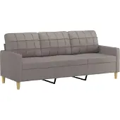vidaXL Soffgrupp med dynor 4 delar Taupe tyg