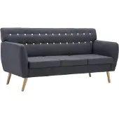 vidaXL 3-sitssoffa med tygklädsel 172x70x82 cm ljusgrå