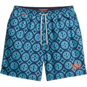 Superdry för män. M3010250A Baddräkt med blått mosaikmönster (M), Strandkläder, Återvunnen polyester, Hållbar