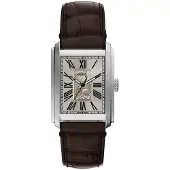 Fossil Analog klocka 'CARRAWAY' kitt / mörkbrun / svart / silver