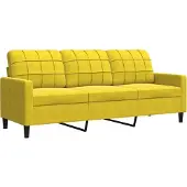 vidaXL 3-sitssoffa gul 180 cm sammet