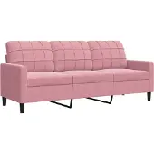vidaXL 3-sitssoffa rosa 180 cm sammet