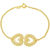 Lempikoru Pitsisydän guld silverarmband 55 312 00 190