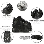 New rock M-106-C181 Svarta Gothic Punk Chunky Platform Ankelboots