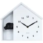 Karlsson väggklocka Peeking Doggy white KA6097WH
