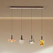 Schuller Valencia Glas pendellampa Scarlett, dimbar, Multifärgad, Vardagsrum / matsal, Glas, Pendellampa