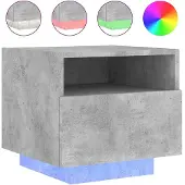 Super Merchant Vidaxl Sängbord med LED-belysning, Betonggrå, 40X39X37 Cm