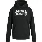 Jack & Jones Hoodie - Noos - JjeCorp - Black/Jr/Large Tryck - - 12 år (152) - Hoodie