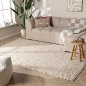 NATURL. Ullmatta | Feline vit/melerad hos Volero | 280x380 cm | Ull | Blandat | Rektangulär | Plattvävd