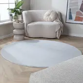 NATURL. Rund tvättbar matta | Vivid grå hos Volero | Ø 200 cm | Polyester | Enfärgad | Rund | Låg lugg
