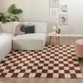 FRAAI Retromatta | Gambit brun/vit hos Volero | 160x230 cm | Bomull | Symmetrisk | Rektangulär | Hög lugg