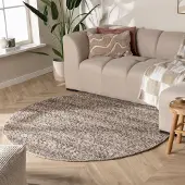 NATURL. Rund ullmatta | Feline brun/melerad hos Volero | Ø 140 cm | Ull | Blandat | Rund | Plattvävd