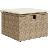 vidaXL Trädgårdsoffset 7 pcs Beige konstrotting