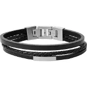 Fossil Armband svart / silver