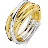 Ti sento tvåfärgad crossover silverring 12056SY/52