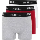 Moxx Paris Boxershorts gråmelerad / mörkröd / svart / vit
