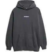 Superdry för män. M2013727A Löst sittande sweatshirt med huva och mikrologotryck grå (M), Casual, Bomull