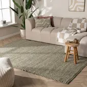 NATURL. Ullmatta | Feline grön/melerad hos Volero | 200x290 cm | Ull | Blandat | Rektangulär | Plattvävd