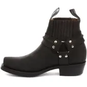 Grinders Unisex Bruna Western läderstövlar-Renegade Lo