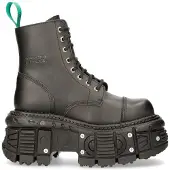 New rock Veganläder Combat Platform-stövlar - TANKMILI083C-V2