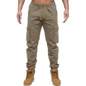 Enzo | Cargo Jogger Jeans för herrar - Beige
