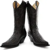 Grinders Cowboy Boots i svart läder - Carolina