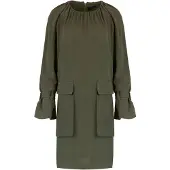 Conquista Khaki Tencelklänning med fickdetaljer
