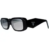 Prada Rectangle Dam Svart Ljusgrå Spegel Silver PR17WS