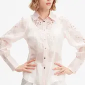 Smart & Joy Blus i broderad organza