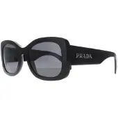 Prada Oval Dam Svart Mörkgrå PRA08S