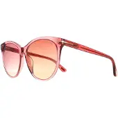 Tom Ford Rund Dam Glänsande Transparent Antik Rosa Rosa Gradient Maxim FT0787
