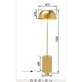 Kare Design golvlampa Loungy, Mässing / guld, Vardagsrum / matsal, Metall, Design, Golvlampa